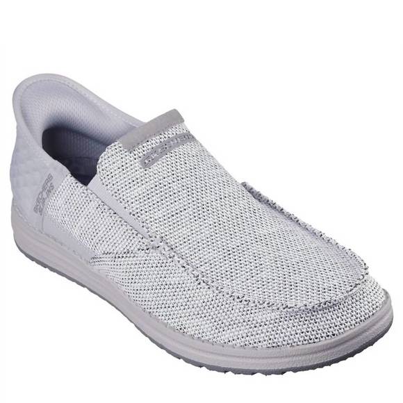 NEW SKECHERS men's melson medford slip-ins shoes in light gray - Picture 1 of 5